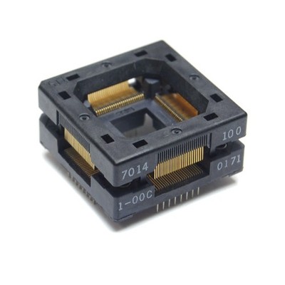 NEW Wells-CTI 7014-100-1-00C Open-Top IC Burn-In/Test Socket QFP 100-Pin TQFP