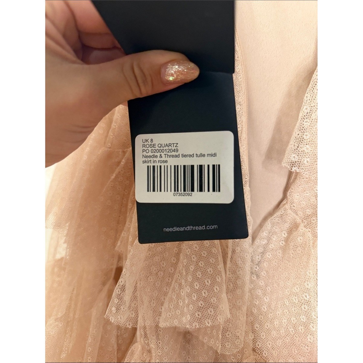 NWT Needle and Thread Scallop Tulle Skirt In Rose Quartz Size 4 View 6