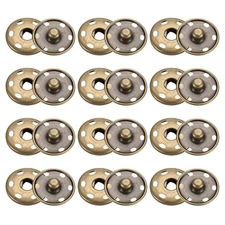 50 Set Sew-on Snap Buttons 23mm Metal Snap Fastener Buttons, Bronze