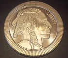(1) Silver Towne One Troy Ounce Silver (.999 fine) Buffalo Round (Poker Chip)