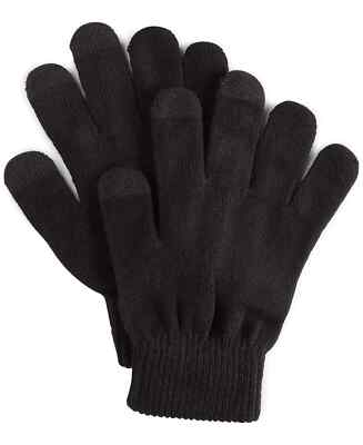 CLUB ROOM Men's Black Knit Gloves OSFM