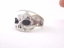 BRAND NEW SKULL RING STERLING SILVER 925 MENS GOTHIC BIKERS RING UK GOV HALLMARK