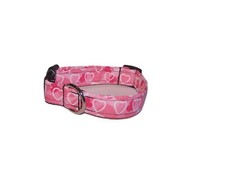 Wet Nose Designs Sweet Pink  White Glitter Hearts Dog Collar Valentines Day