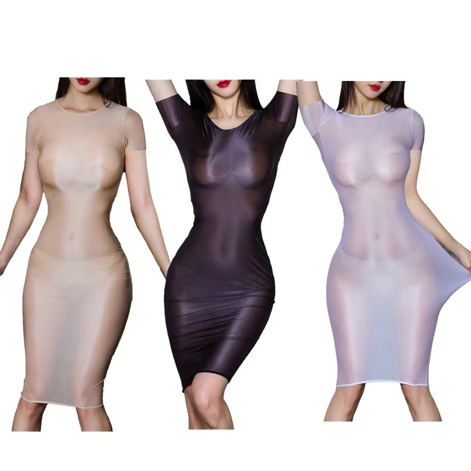 DE Damen Minirock Transparent Kurz Mini Rock Bodycon Stretch Dessous Unterwäsche - Bild 4 von 4