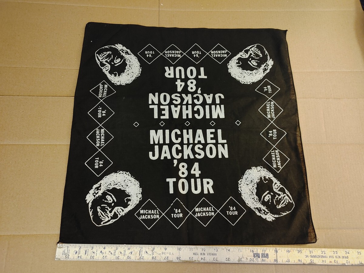 マイケルジャクソン CD コンサートパンフ チケット コンサートグッズ MICHAEL JACKSON 1984 TOUR BANDANA 21.5