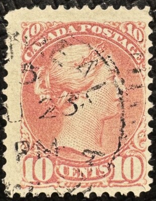 SC#45 10c brown red QV Small Queen w/MONTREAL postmark | eBay