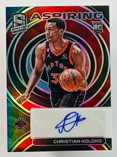 Christian Koloko - 2022-23 Panini Spectra Rookie Auto #/99 Aspiring Raptors RC
