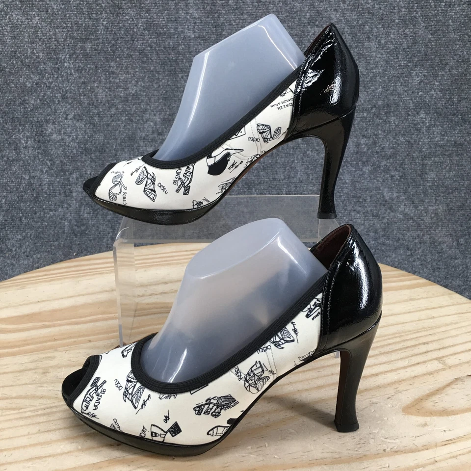 Donald J Pliner Heels Womens 7 Pump Multicolor Slip On Casual Peep Toe Stilleto - Image 2 of 4