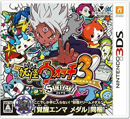 3DS LL 妖怪ウォッチ 真打 白犬隊 SUKIYAKI USED Nintendo 3DS Yokai watch 3 sukiyaki (no Bonus) (language