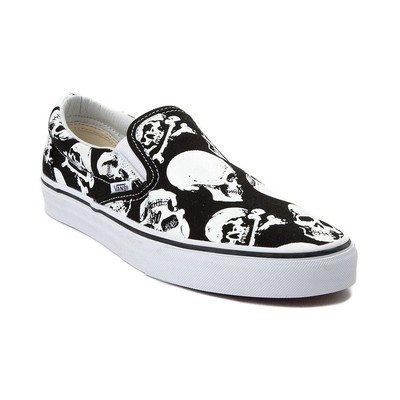 vans skull slip ons