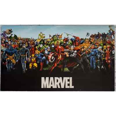 34 x 21 Marvel Universe Wood Wall Art! Xmen/Fantastic 4/ Avengers