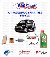 KIT TAGLIANDO SMART 451 800 CDI DIESEL - 3 FILTRI 4 LITRI OLIO CASTROL 0W30 