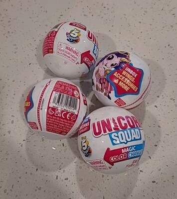 Zuru 5 Surprise Unicorn Squad Magic Color Change Surprise Capsules (Lot of 4)