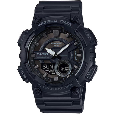 Casio AEQ-110W-1BV Ana Digi Sport Watch WR100 Alarm Chronograph World Time NEW