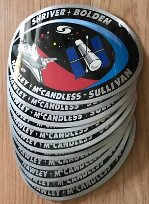 Lot Of 11 NASA Space Shuttle STS-31 Crew Patch Decals/Shriver/Bolden/McCandless