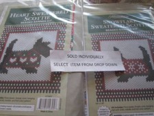 Sweatered Scottie Beaded Banner Kit -Your Choice- Snowflake OR Heart 13.5x15 Inc