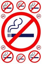Aufkleber nicht rauchen Symbol, 4 Bögen S#96