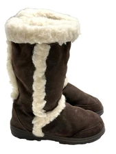 Emu Mermaid Boots Merino Wool Lined Suede Upper Dark Brown Shearling Women's 7M