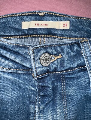 Levis 711 Skinny Damen Jeans Hose Blau W27 L32 27/32 S 36 Waterless Water less