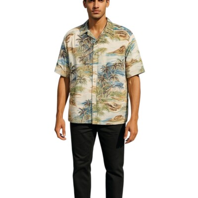 Reyn Spooner Shirt XXL Mens Multicolor Stretch Button Casual Tropical Island