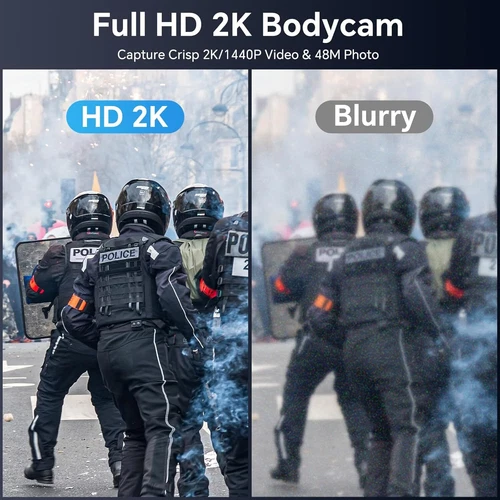 BOBLOV M5 Police Body Camera 2K 1440P 256GB Internal 48MP GPS 15H Battery IP67 - Picture 3 of 13