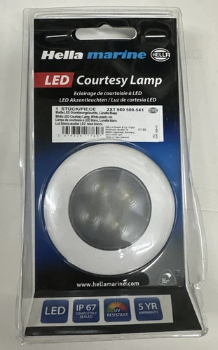 Hella Slim Line Courtesy Hi Intensity Whire Led White for Boat or RV (980500541)