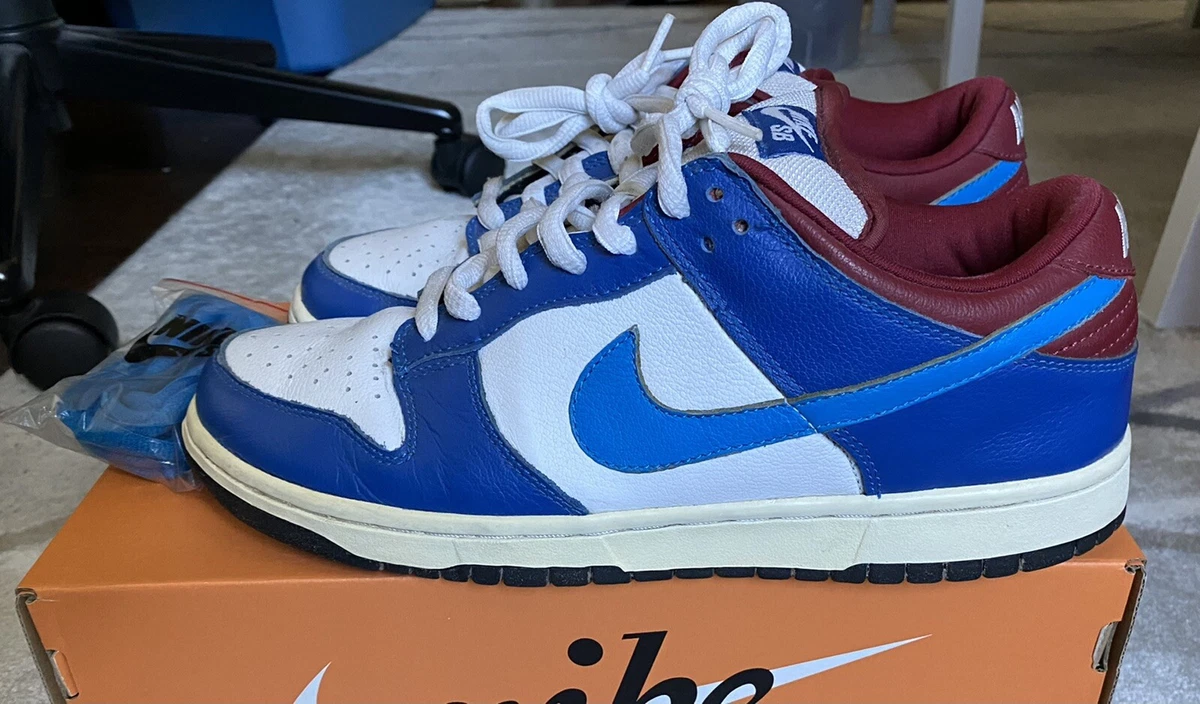 Mens Size 10 - NIKE SB Dunk Low PRO 'NEPTUNE' 304292-144 White Blue Extra Laces