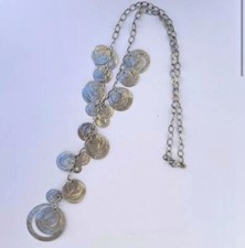 EUC Silpada Sterling 925 Silver Cascading Disc Necklace N2110 24 in