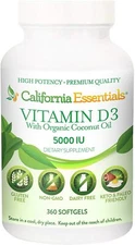 Vitamin D3 5000iu (125mcg) Enhanced with Organic Coconut Oil