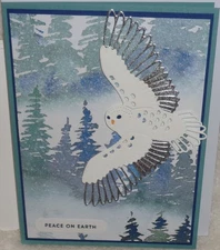 Stampin Up! Card Kit WINTER OWLS  Peace on Earth  Pine Trees HOLIDAY CHRISTMAS