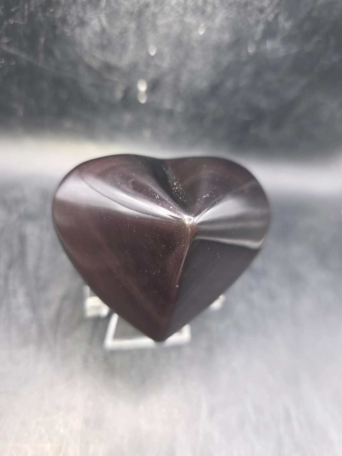 Rainbow obsidian heart! 6 ounces! 2.5 inches wide, 2.1