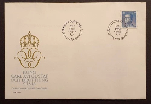 Sweden stamps 1988 King Carl XVI Gustaf first day cover unaddressed