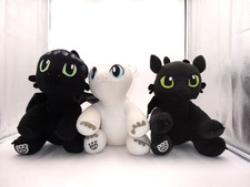 Build a Bear How to Train Your Dragon White Light Fury Plush Toothless Set of 3