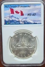 1963 Canada Silver (.800) Dollar • MS-63 • Rotated Die • CUSTOM SLAB