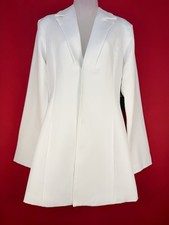 Sz US 6 Small Medium    Maniere De Voir White Blazer Women  s Dress Waist Fitted