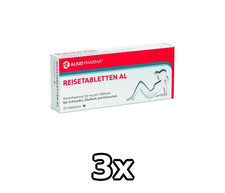 3x REISETABLETTEN AL 20 Tabletten SPAR-SET Schwindel &Uuml;belkeit Erbrechen  243607