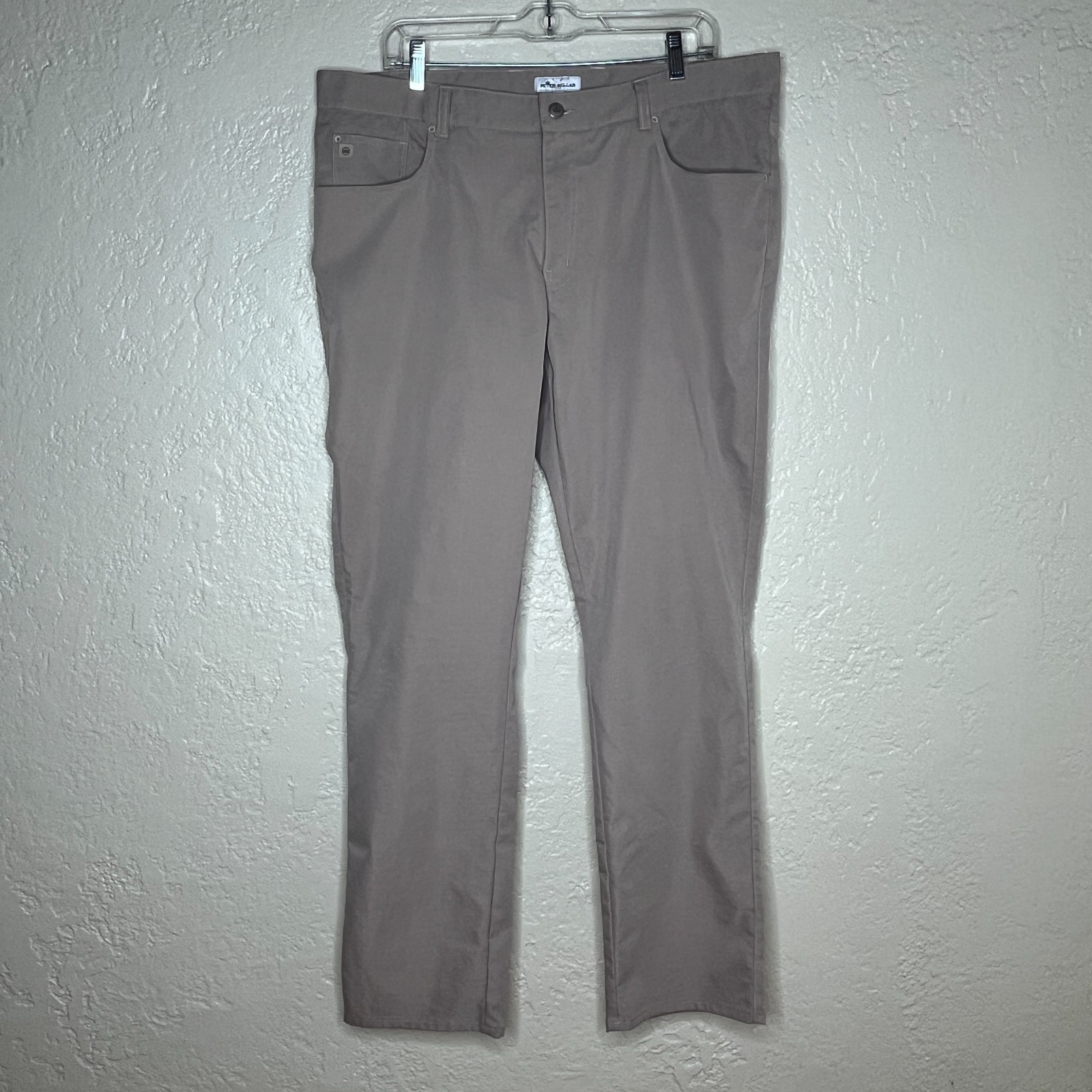 Peter Millar EB66 Performance Pants Travel Golf Stretch Men Beige 38x32