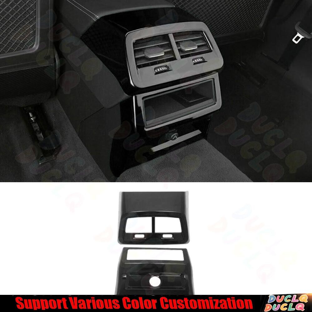 For Audi A6 A7 2019-2022 Bright Black Rear Seat Air Outlet Anti-Kick Panel Cover