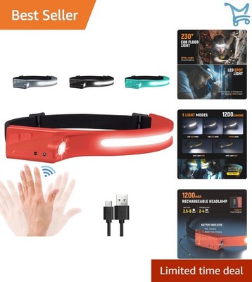 Rechargeable LED Headlamp 1200 Lumens Waterproof Headlight for Outdoor Camping