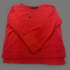 Polo Ralph Lauren Red Embroidered Logo Fleece Crewneck Sweatshirt