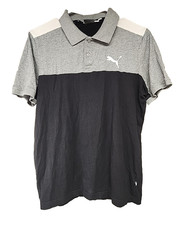 Puma Essential Block Short Sleeve Polo Shirt Men's MEDIUM Black Casual