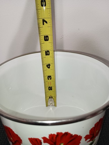 Uniware Enamel Pot Flowers Red 16 Cm 2.11 Quart Made In Turkey Never Used - Picture 15 of 15