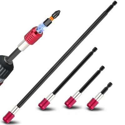 4 Pcs Magnetic Drill Bit Extension Set 1/4 Inch Hex Shank for Impact Driver