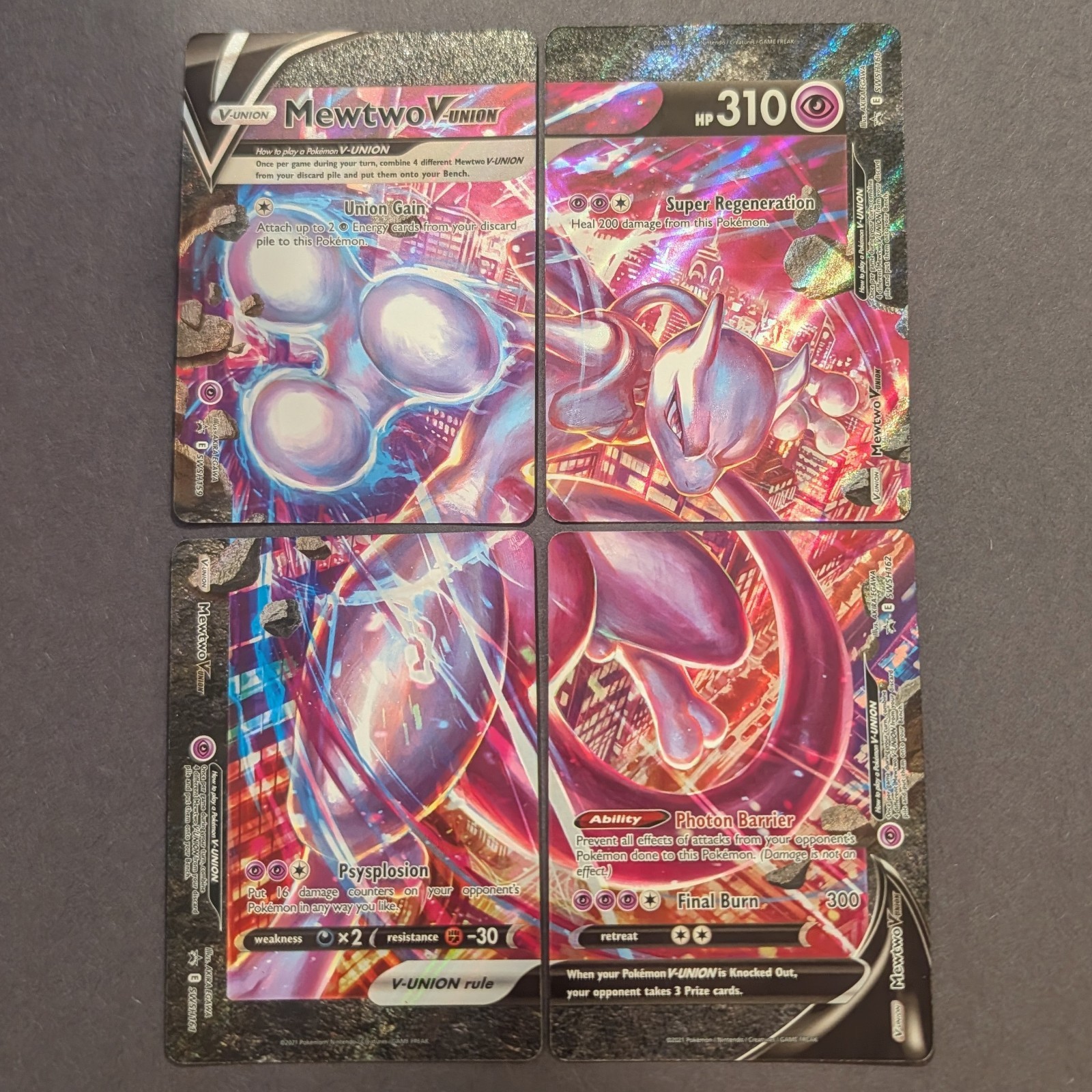 Pokemon Mewtwo V-UNION [Set of 4] SWSH: Sword & Shield Promo Cards Holo