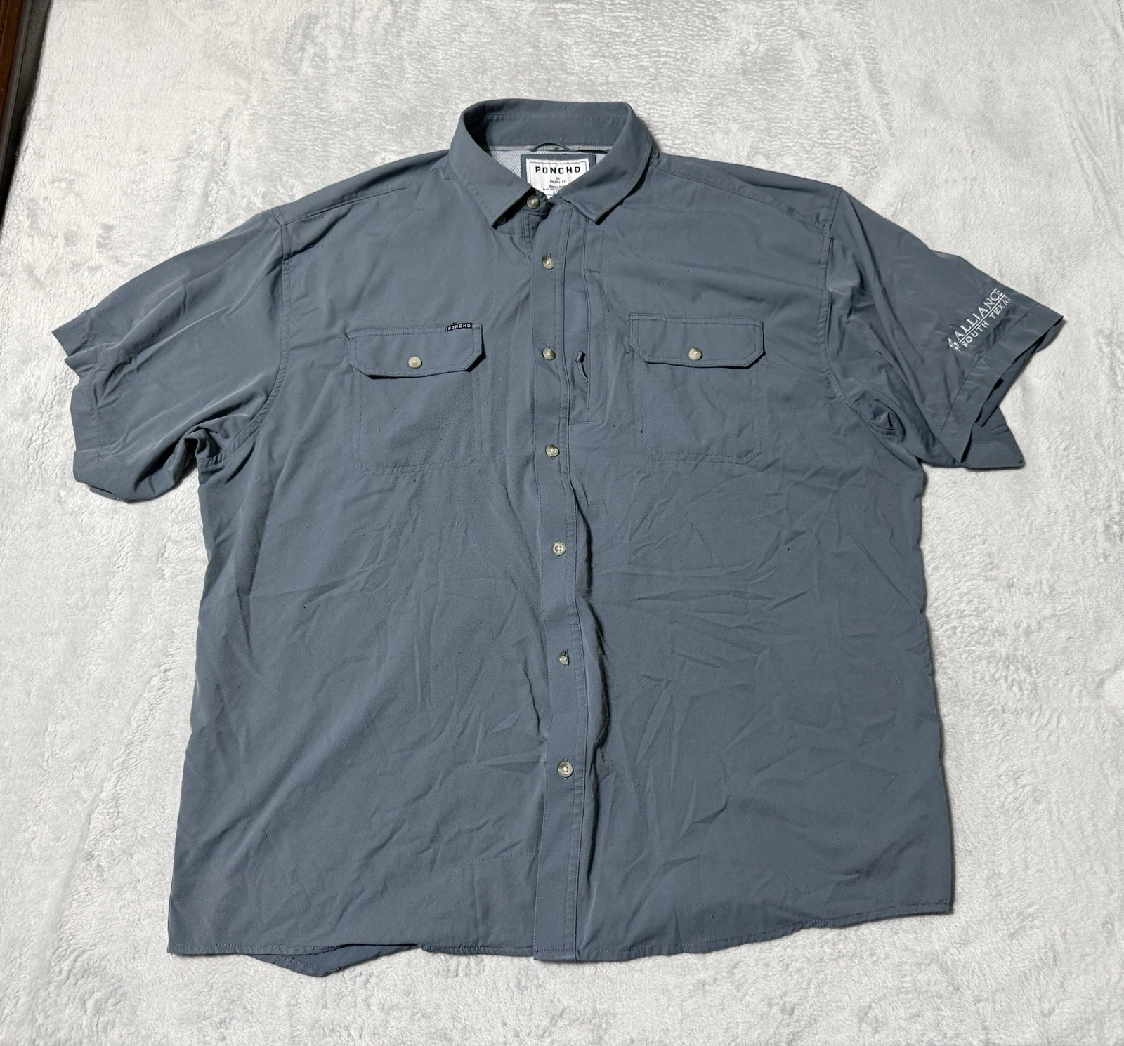 Poncho Shirt Mens XL Blue Magnetic Pockets Vented Fishing *Read Description
Opens in a new window or