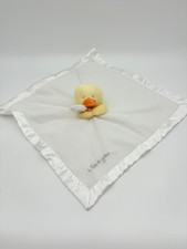 Carters Duck Lovey White Security Blanket Satin Trim Hugging I LOVE YOU OS