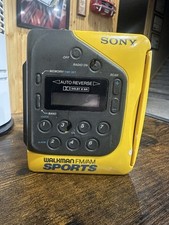 Sony Walkman FM/AM Sports Cassette Player Yellow Auto Reverse Dolby B NR