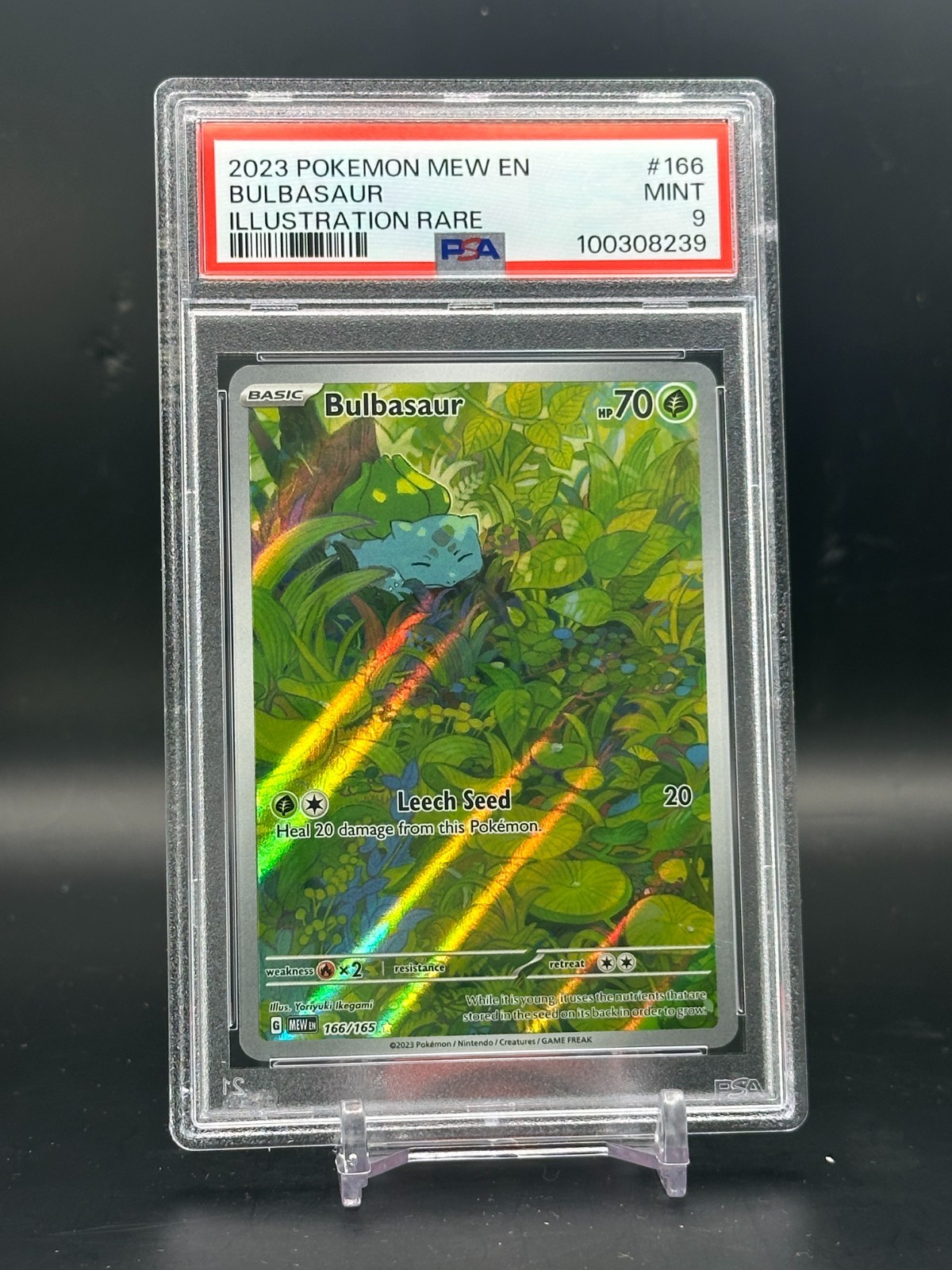PSA 9 MINT Bulbasaur 151 Full Art Illustration Rare Pokemon Card #166/165