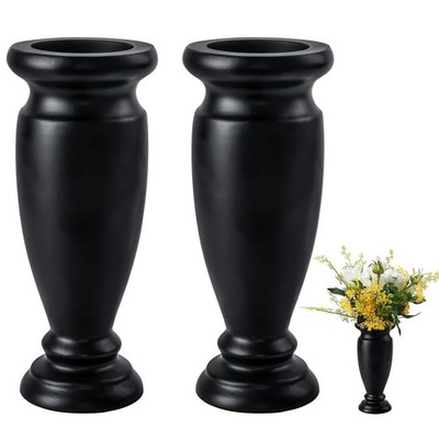 Milageto Vaso Per Cimitero Con Palo E Base – Verde Scuro, 2 Pezzi, Decorazione Commemorativa - 4
