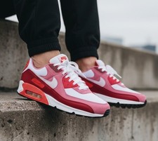 Nuevo NIKE Air Max 90 Clásico Retro Para hombres Tenis Atléticos Rojo Carmesí Todas las Tallas